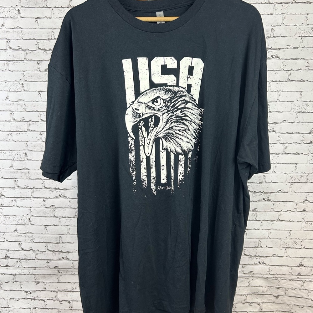 Next Level Apparel | USA Eagle Graphic Black Short Sleeve Tee with Eagle size 3X
